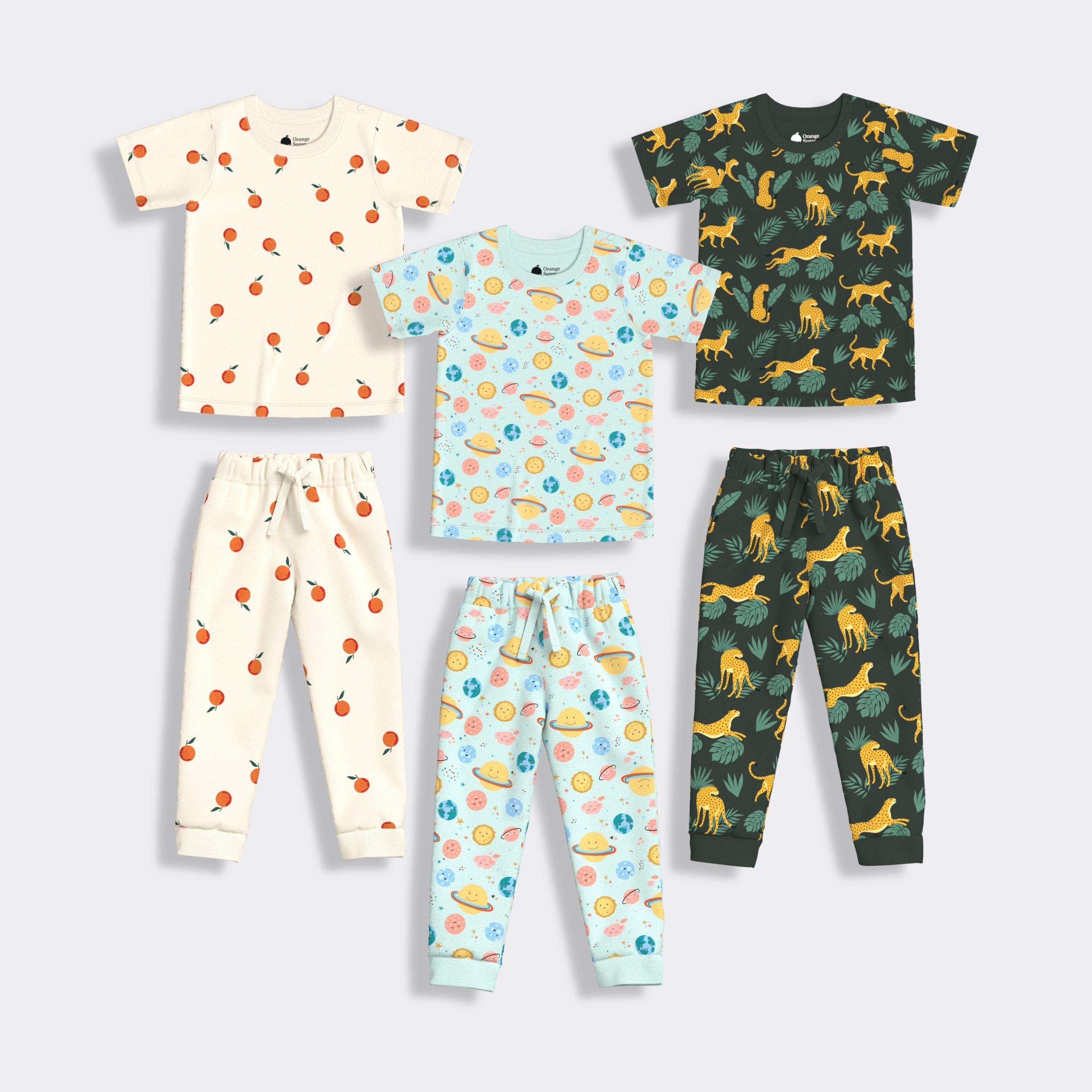 3 Pack T-Shirt & Pants Co-ord Sets