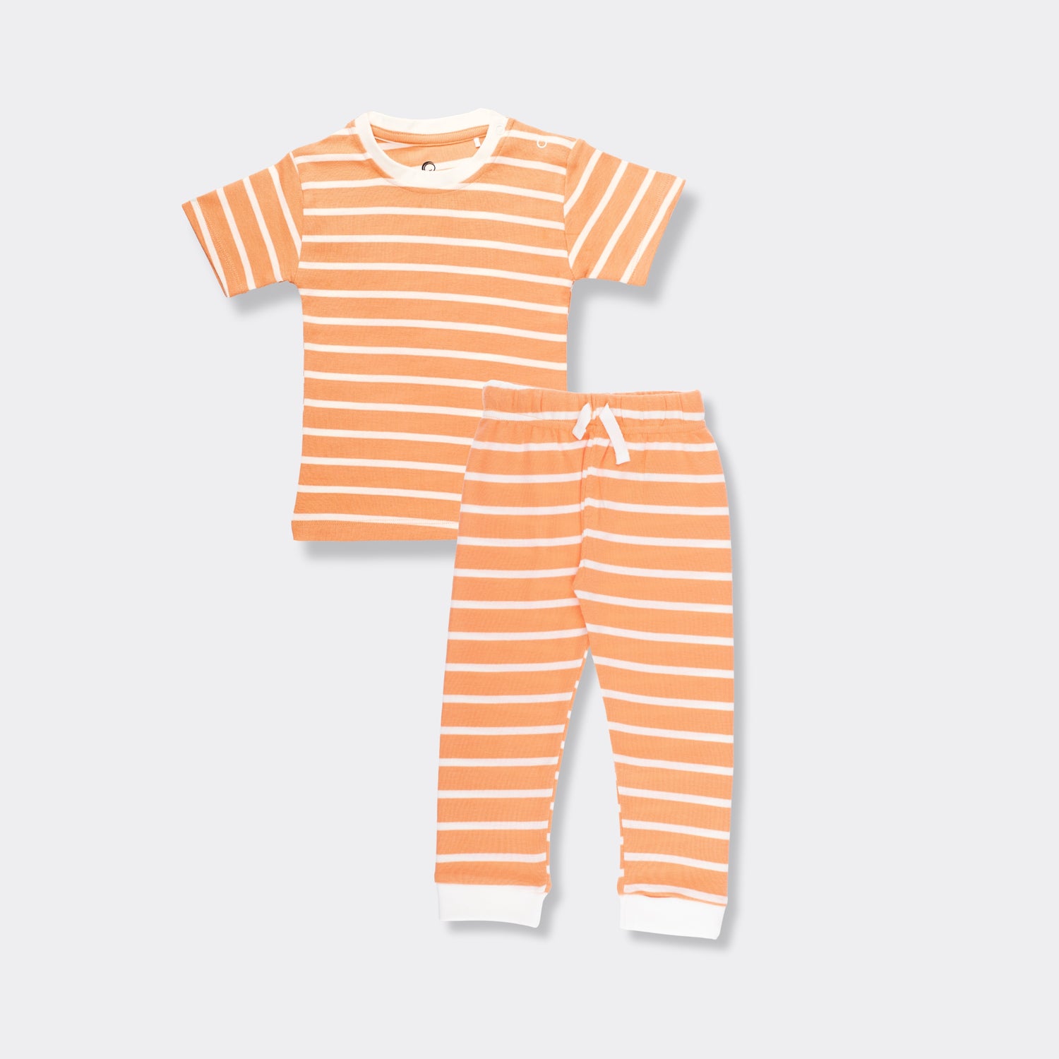 Half Sleeves Unisex Co-ord Set | Orange Stripes