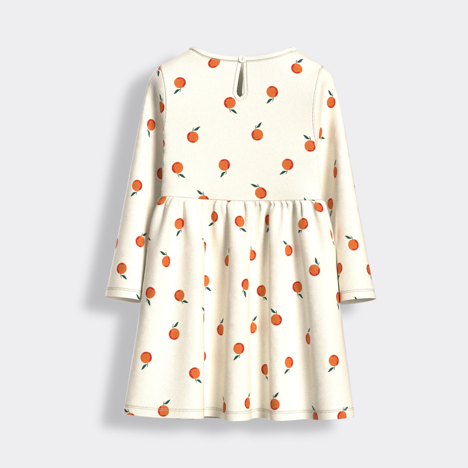 Long Sleeves Printed Dress | Orange Heaven