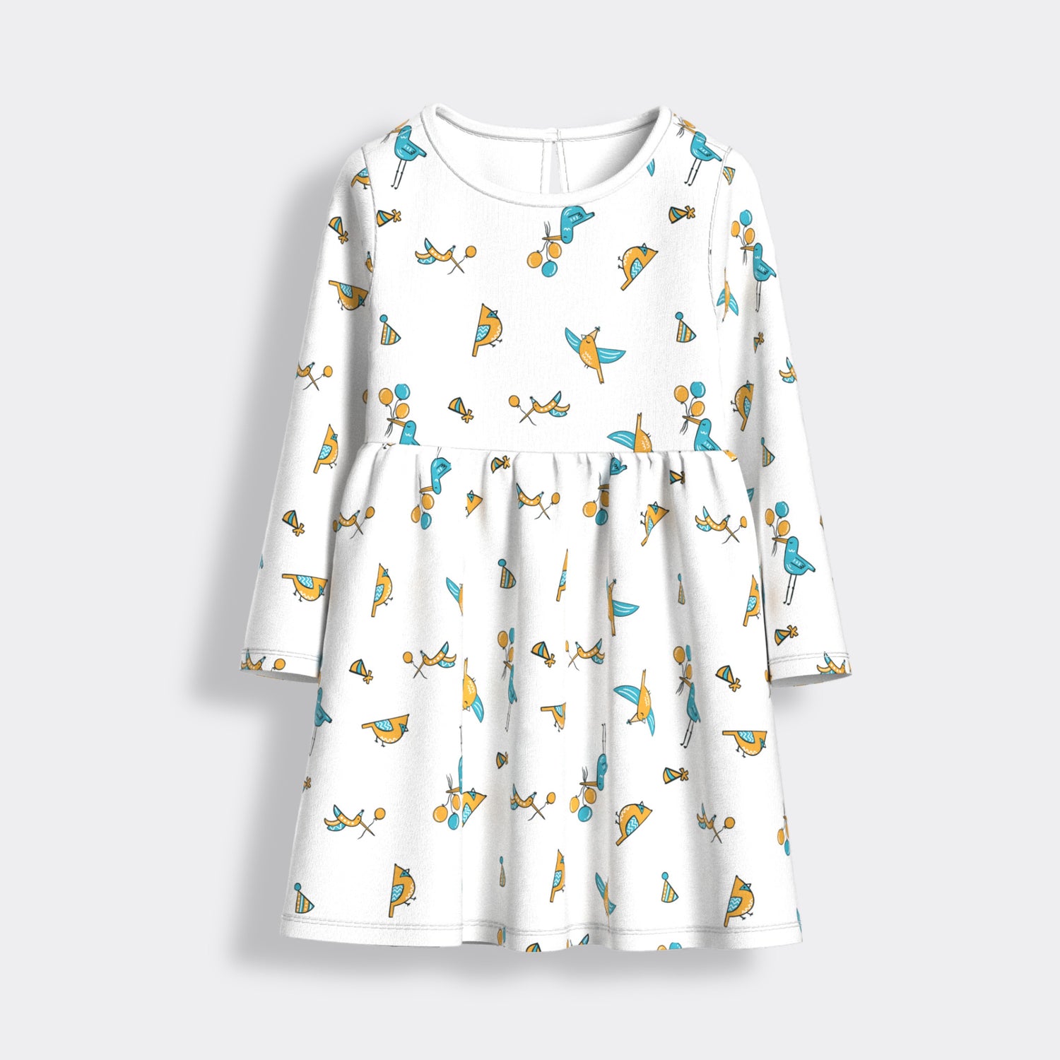 Long Sleeves Printed Dress | Bird Day