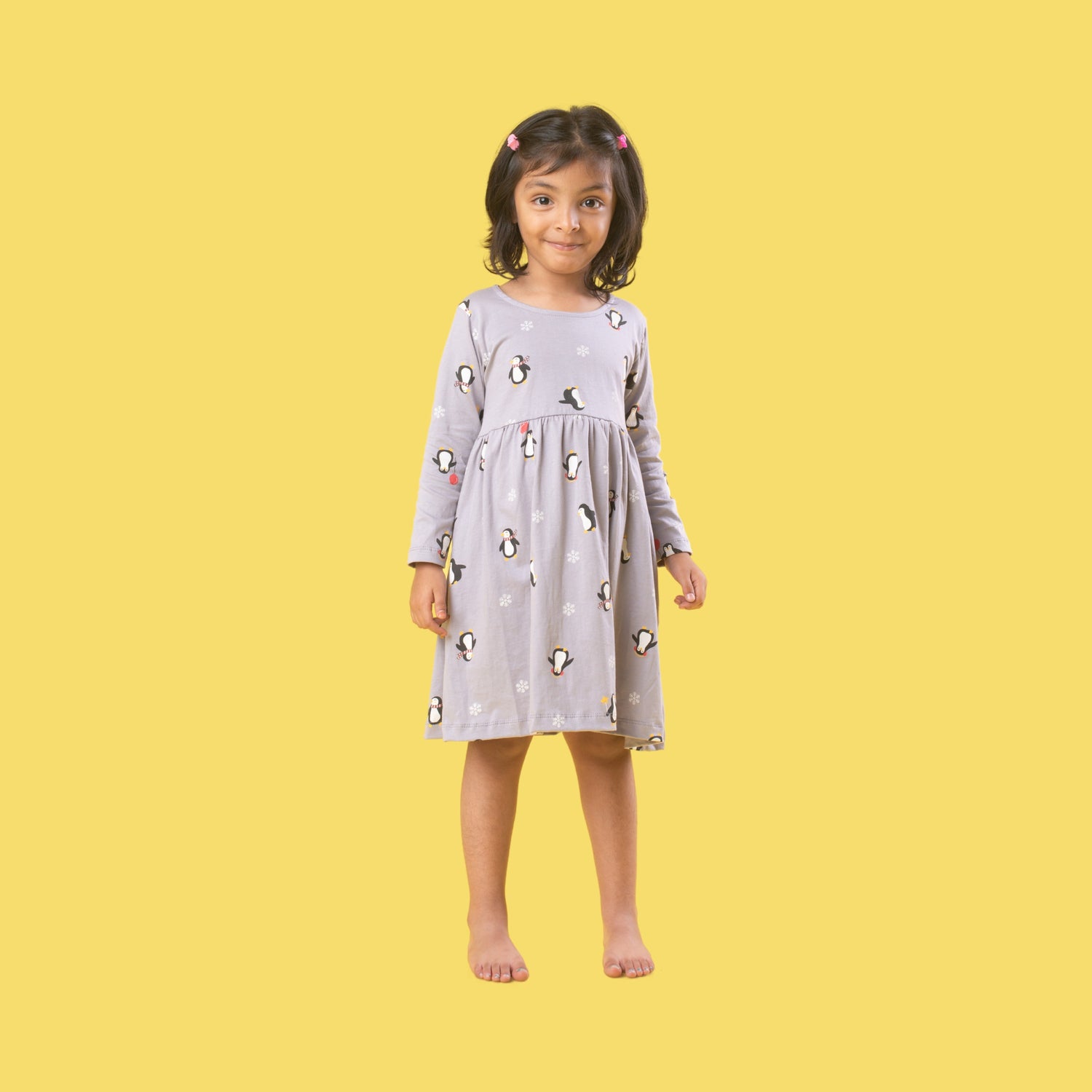 Long Sleeves Printed Dress | Party Penguin