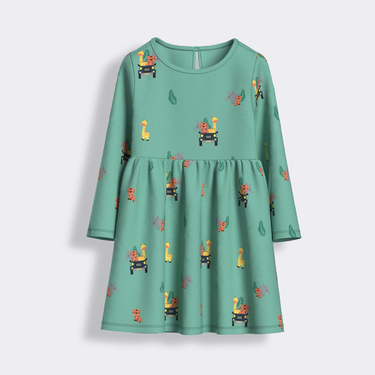 Long Sleeves Printed Dress | Jungle Safari