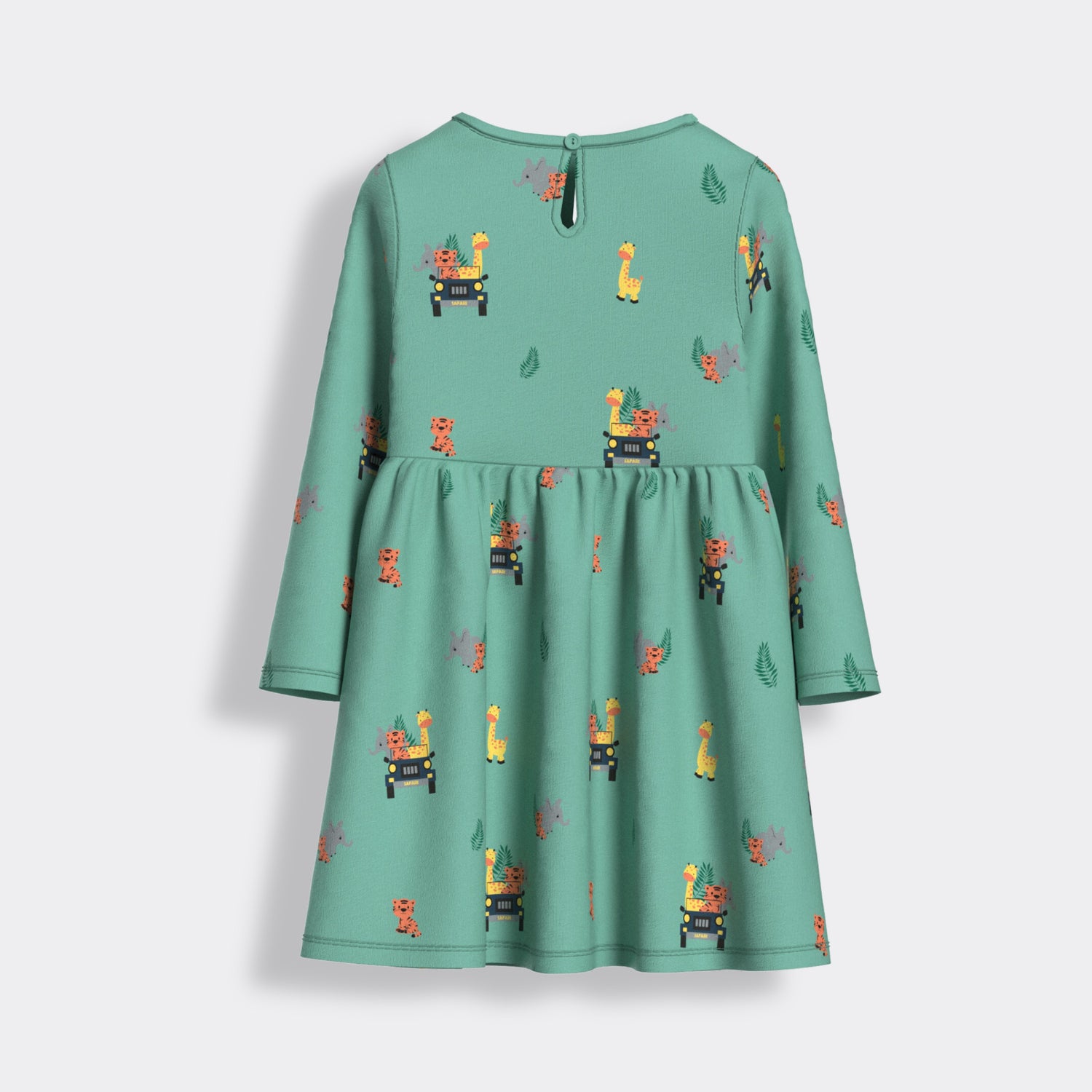 Long Sleeves Printed Dress | Jungle Safari