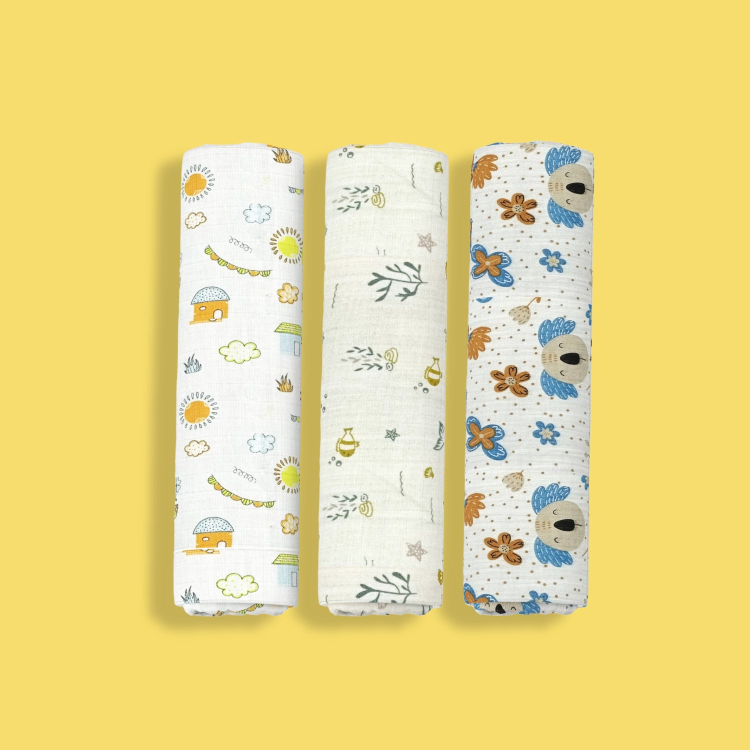 3 Pack Muslin Swaddle | Street, Ocean, Koala