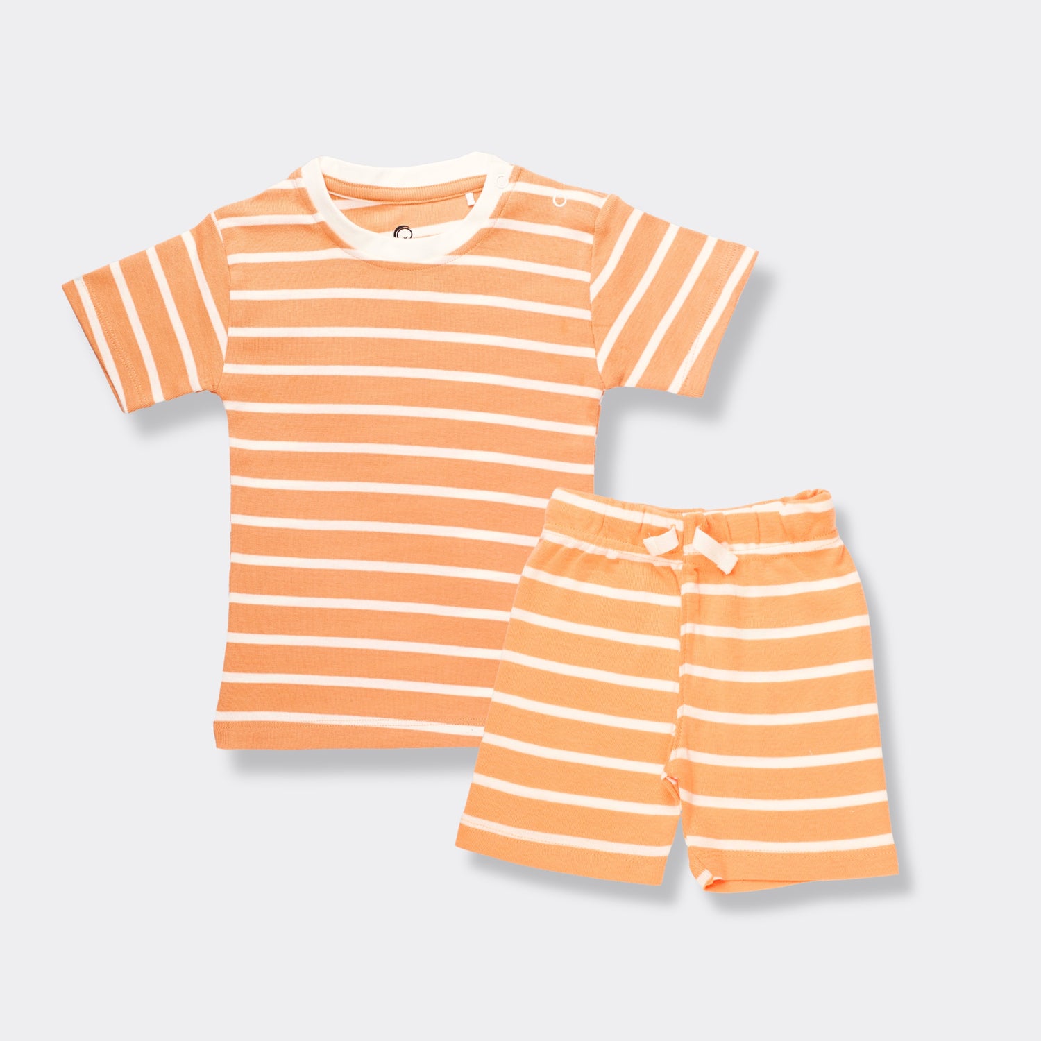 T-Shirt & Shorts Unisex Co-ord Set | Orange Stripes