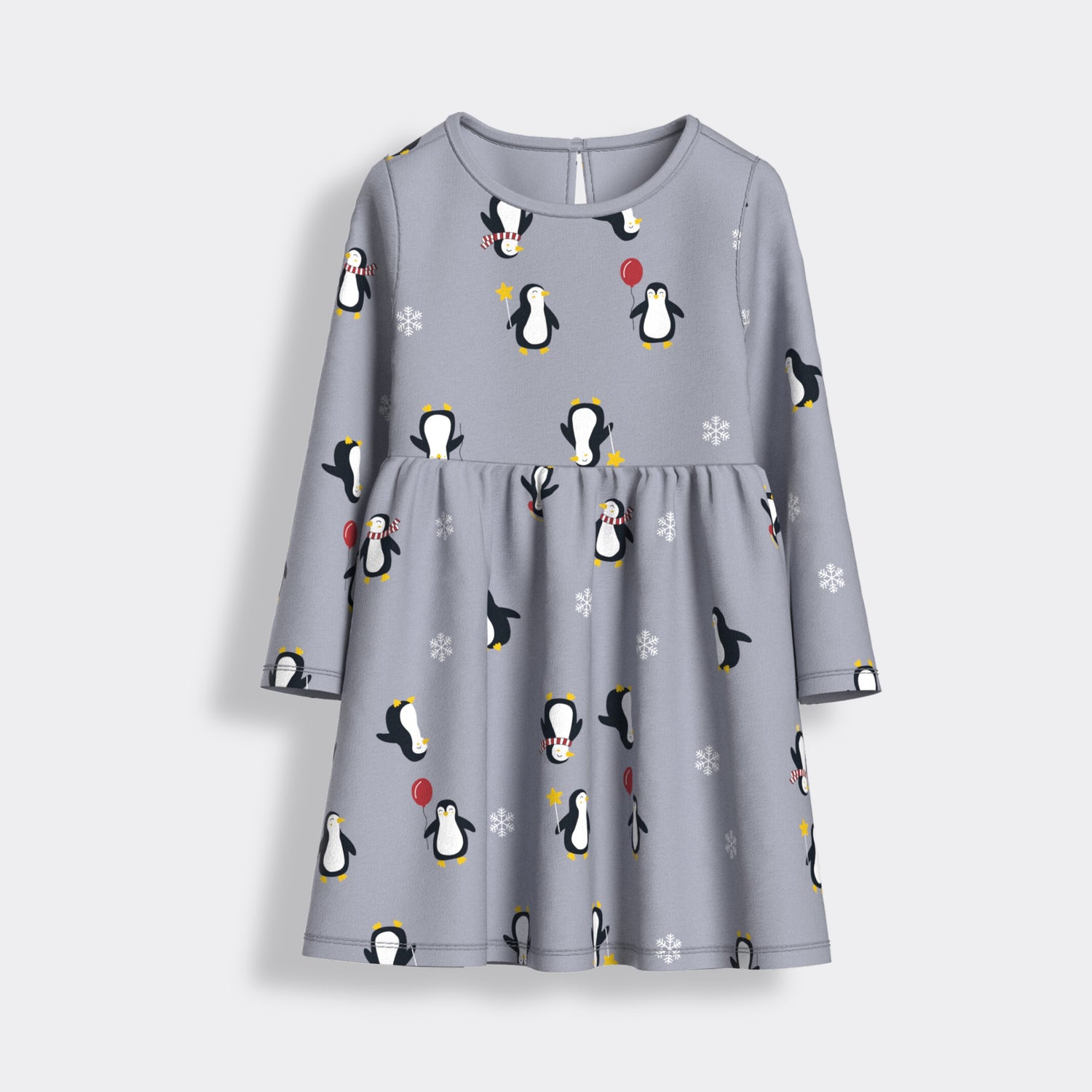 Long Sleeves Printed Dress | Party Penguin