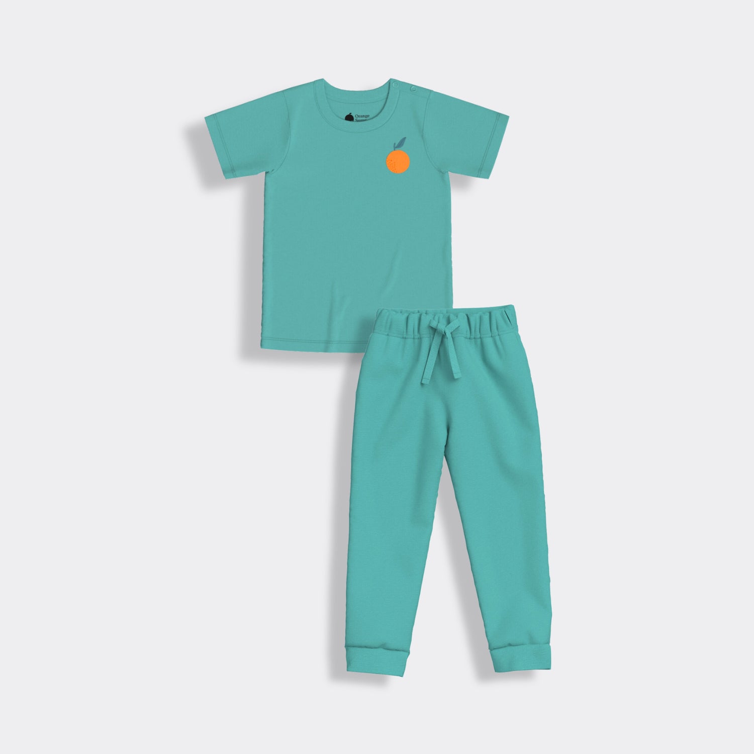 Half Sleeves Unisex Co-ord Set | Aqua Orange