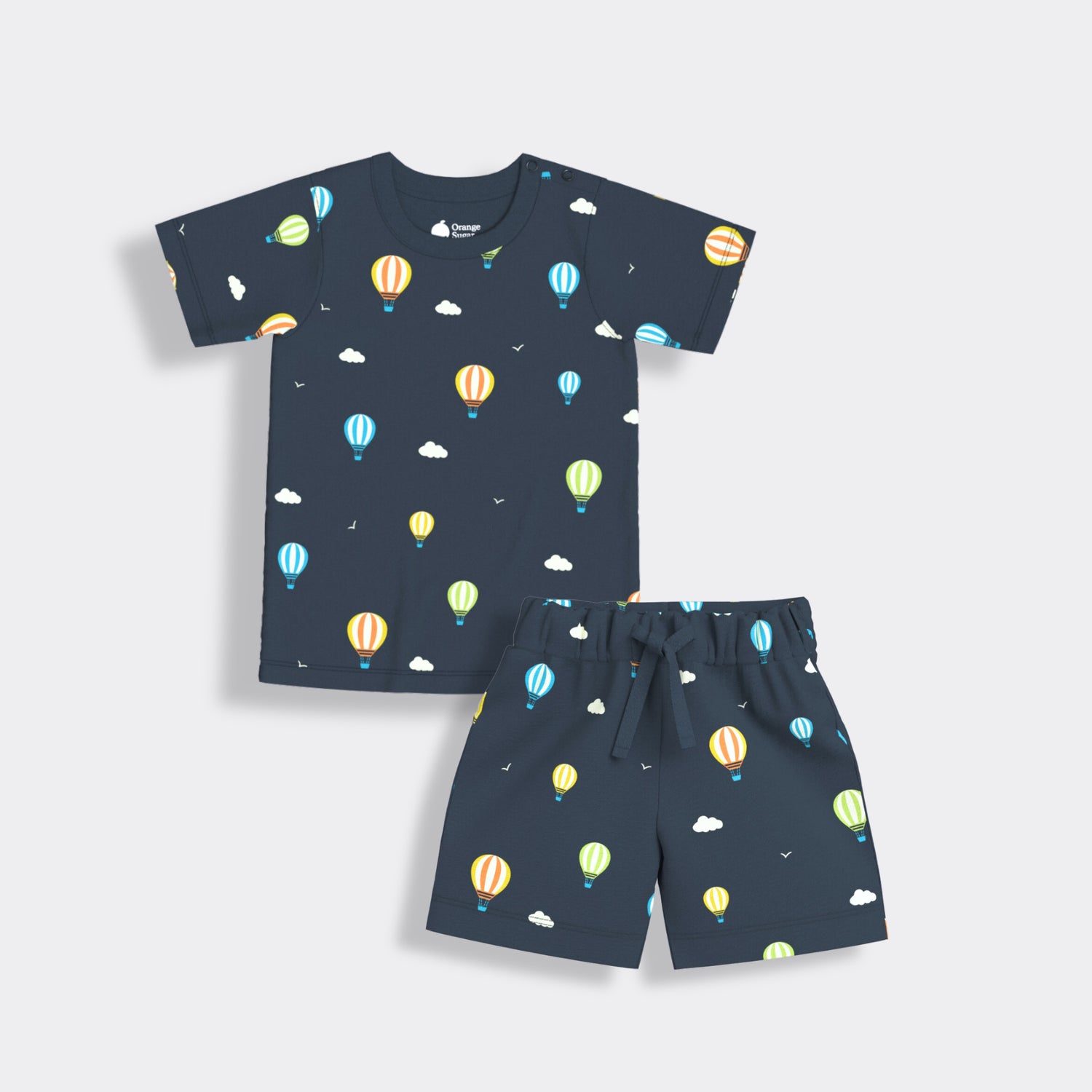 3 Pack T-Shirt & Shorts Unisex Co-ord Set | Hot Air, Farm, Orange